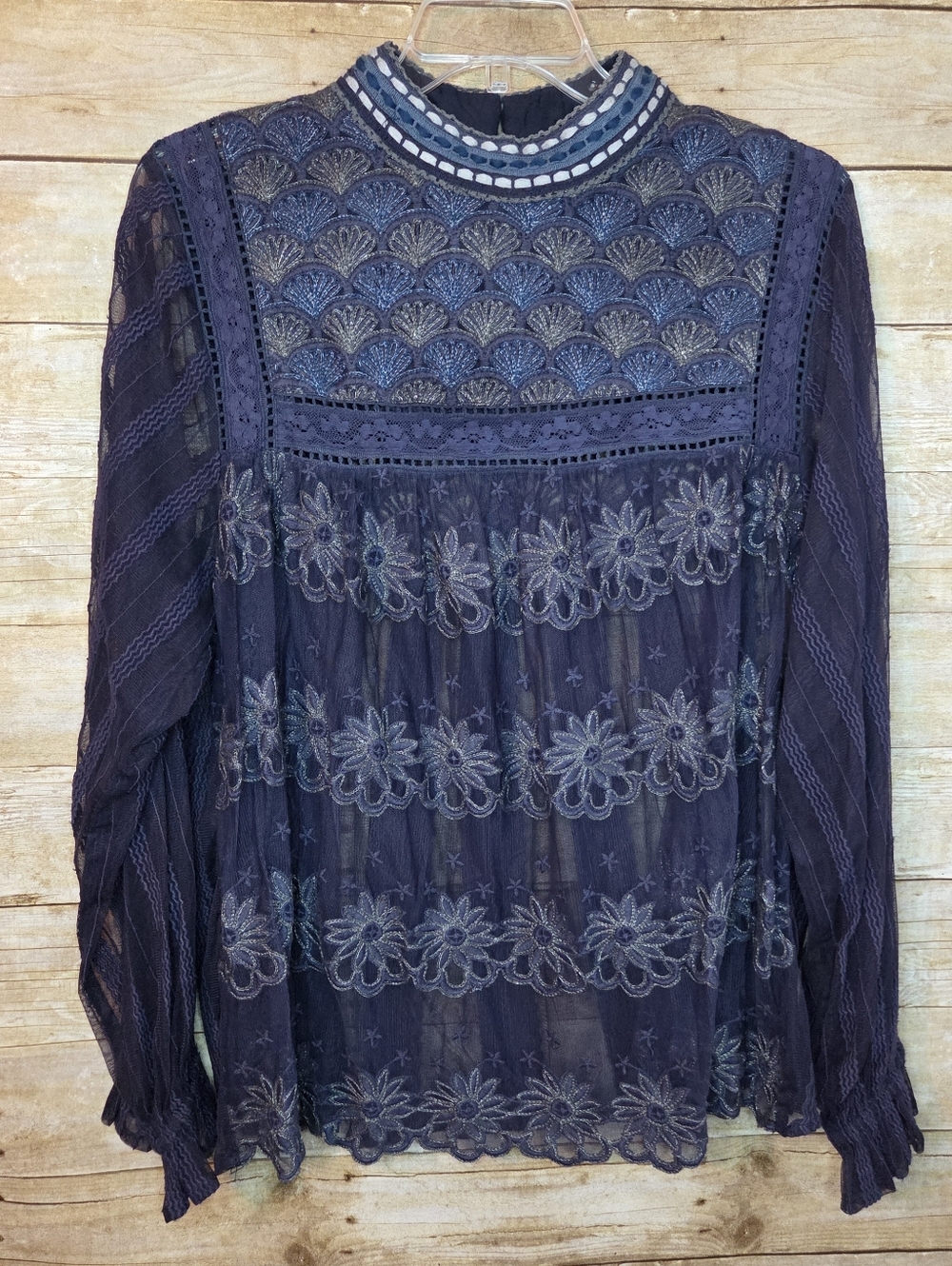 Anthropologie Bl^nk London Sheer Blouse, 2X